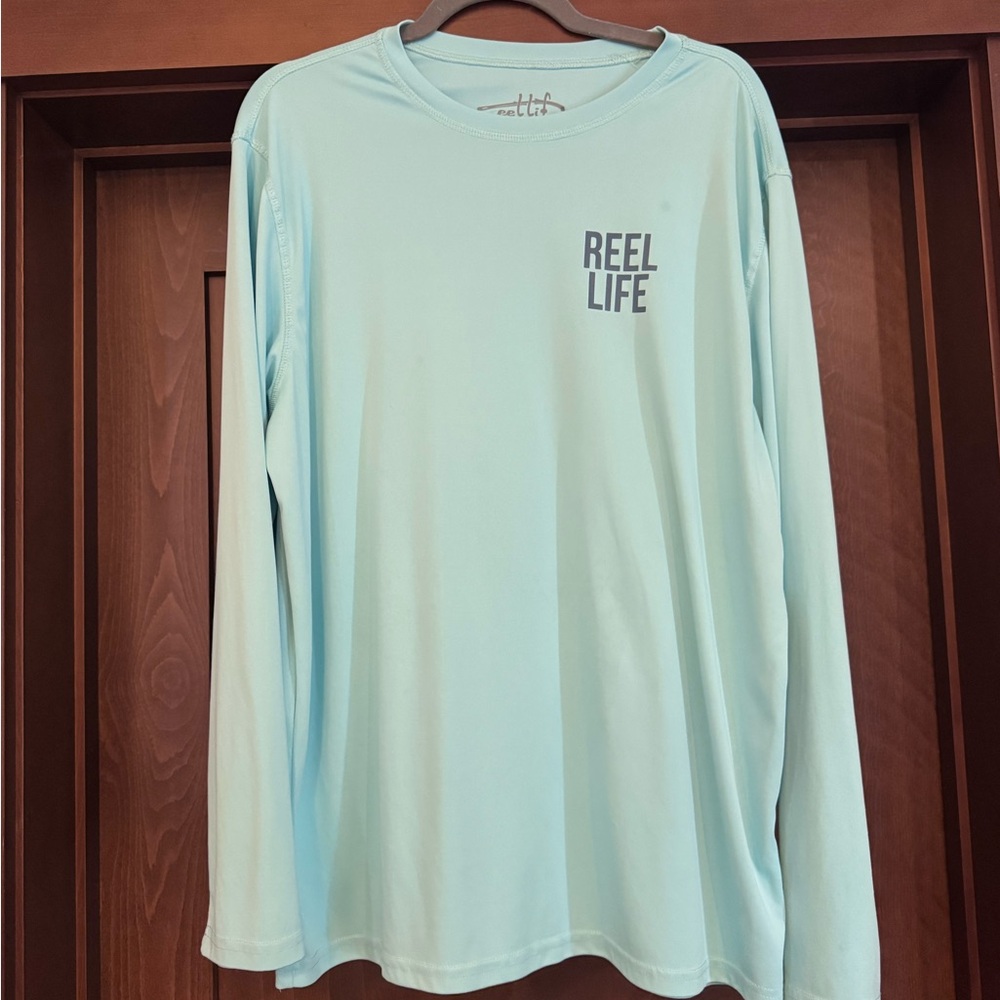 Men's Light Blue Long Sleeve Fishing Shirt